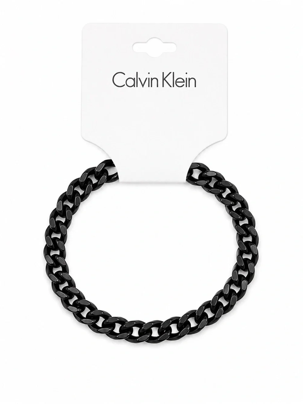 Calvin Klein Men's Glossy Black Curb Chain Bracelet 8” NWT